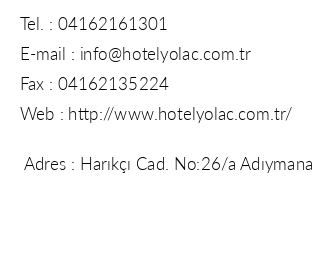 Hotel Yola iletiim bilgileri